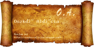 Oszkó Alícia névjegykártya